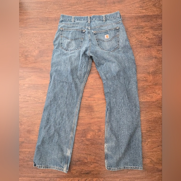 Carhartt Other - Carhartt Loose Fit Medium Wash Denim Work Wear Jeans Mens Size 34x34 B325 WRB